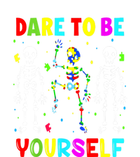 Funny Skeleton Dabbing Dare To Be Yoursel Gift Autism Awareness Toddler Long Sleeve Shirt