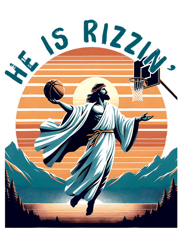 He Is Rizzin Basketball Jesus Retro Easter Christian Beer Stein