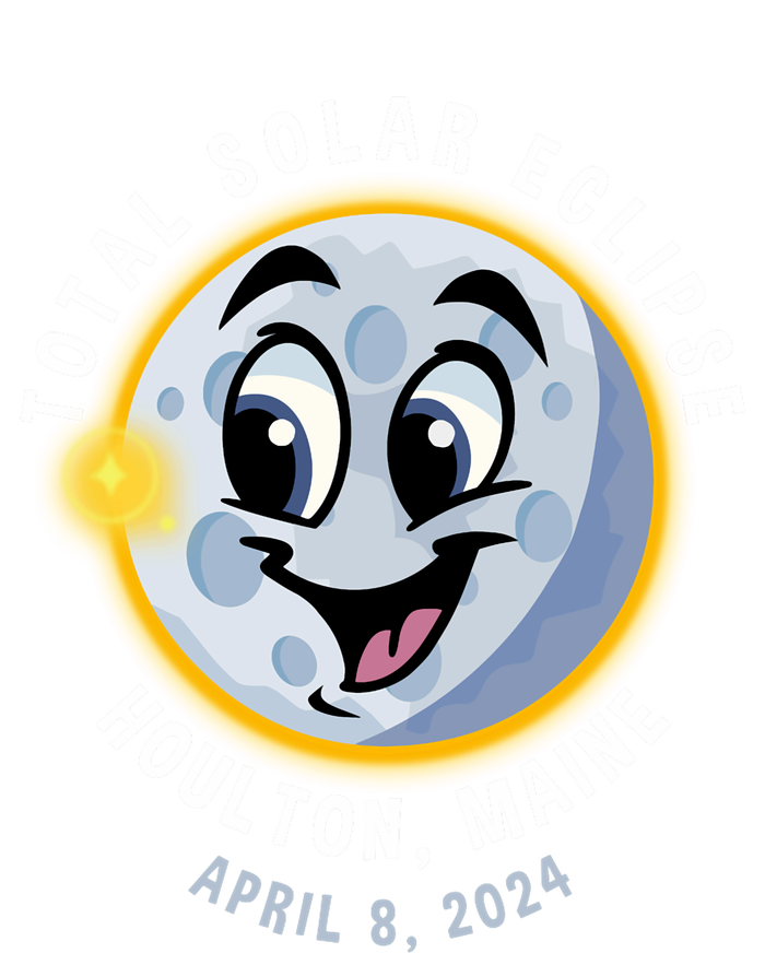 Holton Maine Cute Solar Eclipse April 8 2024 Moon Bumper Sticker