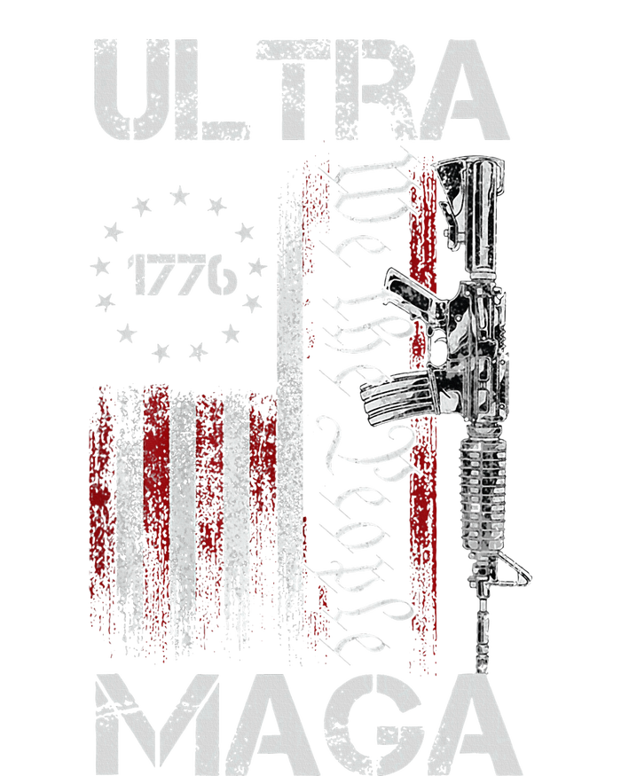 Vintage Usa Flag Ultra Maga Gun Usa 4th Of July Trump 2024 Women's Knotted Racerback Tank