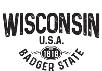 Wisconsin The Badger State Est 1818 Gift Cooling Performance Long Sleeve Crew