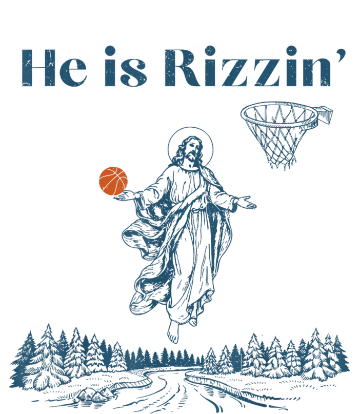 He Is Rizzin Jesus Christian Religious Basketball Easter 25L Jumbo Tote