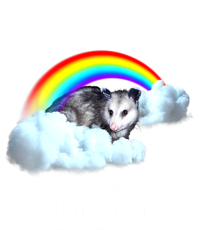 Funny Rizz Em With The Tism Meme Autistic Opossum Autism Awareness Gift Women's V-Neck T-Shirt