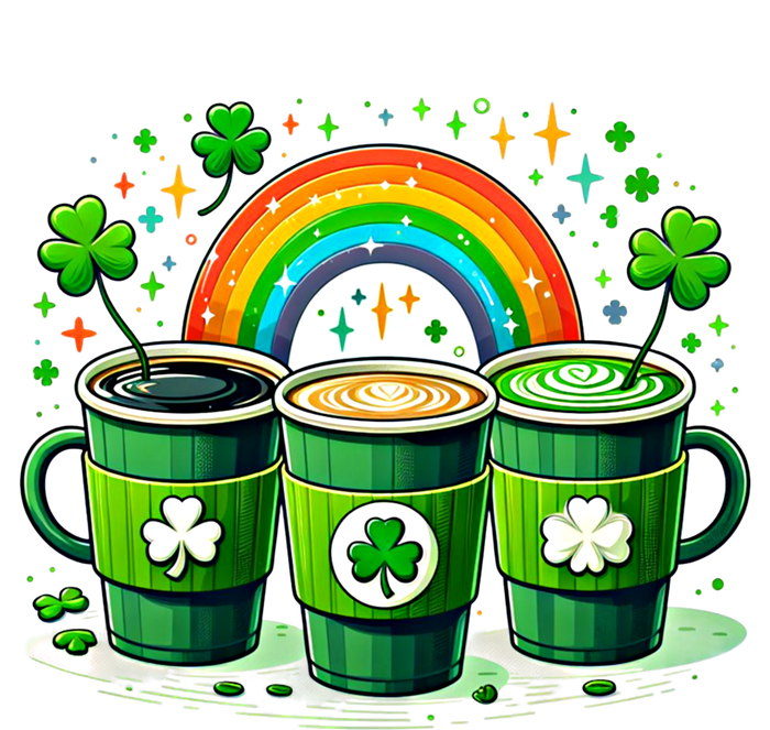 Coffee Nurse St PatrickS Day Shamrock Rainbow Rn Icu Er Gift Performance Fleece Hoodie