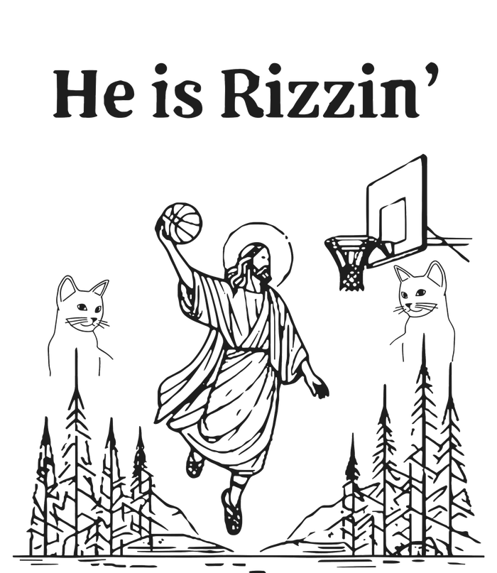 He Is Rizzin Funny Basketball Retro Christian Religious Women’s Perfect Tri Rocker Tank