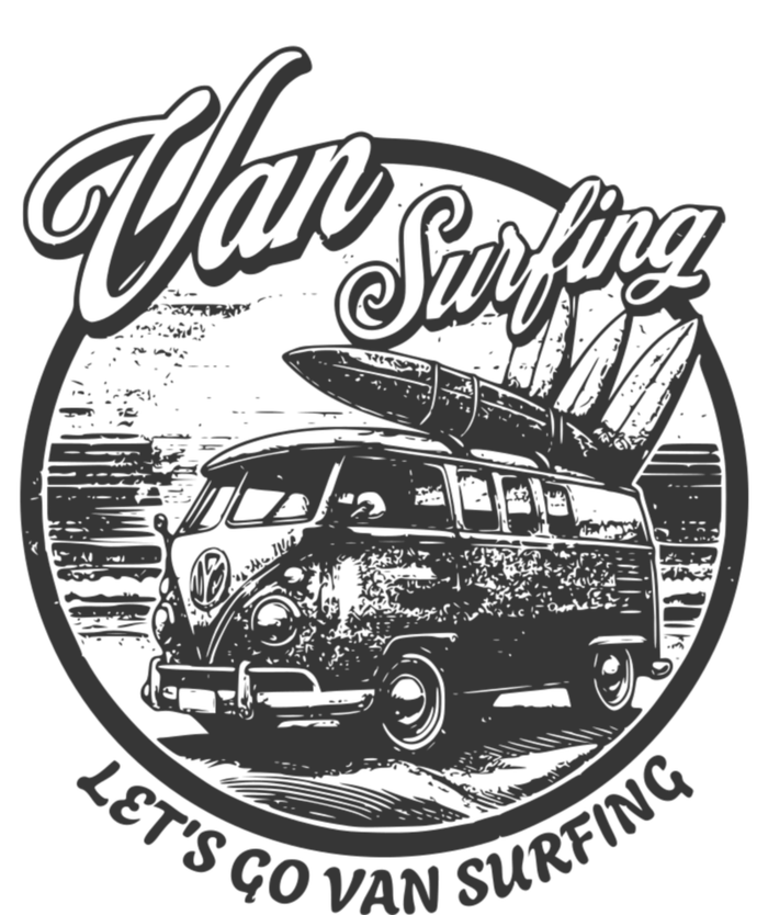 Lets Go Van Surfing Vintage Summer Surf Tall Long Sleeve T-Shirt