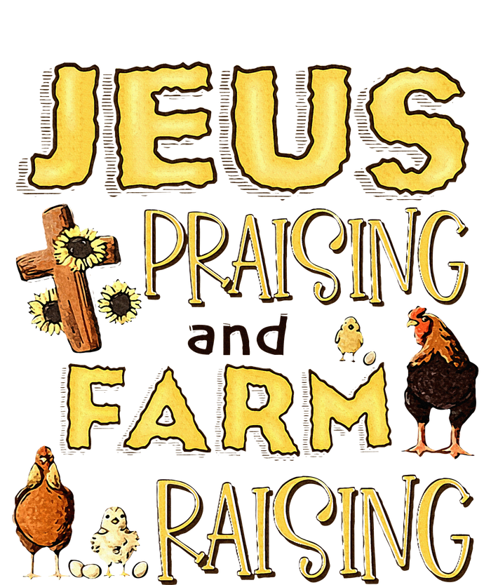 Jesus Praising And Farm Raising Chicken Farmer Christian Women's Perfect Tri Tunic Long Sleeve Shirt