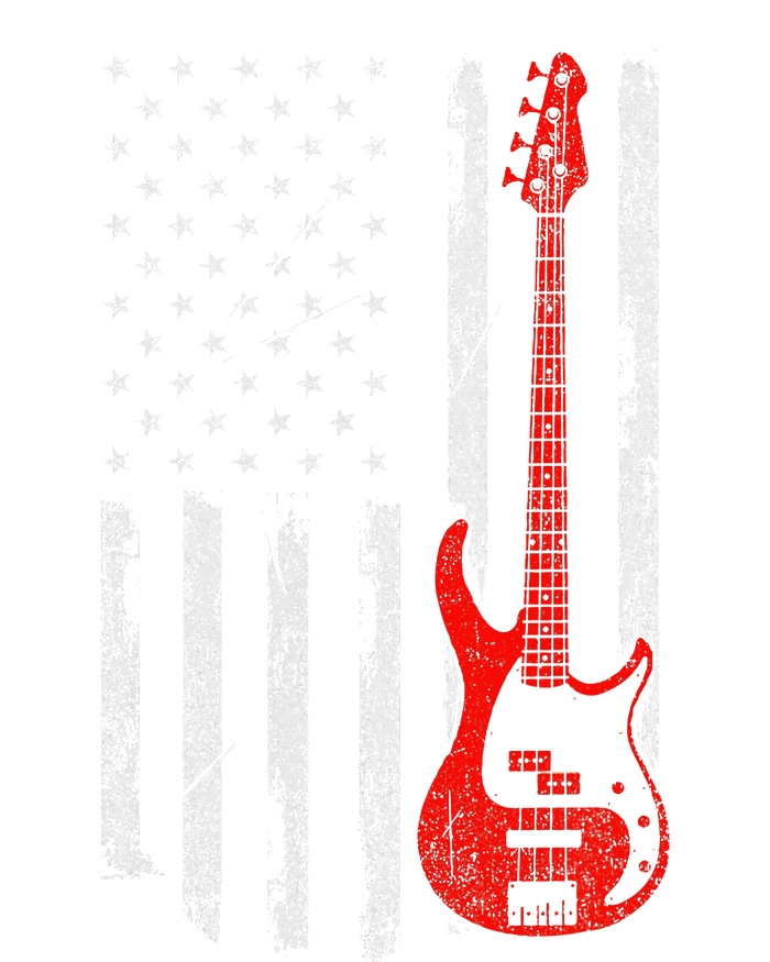 Bassist Usa American Flag Bass Guitar Player Musician Womens Cotton Relaxed Long Sleeve T-Shirt