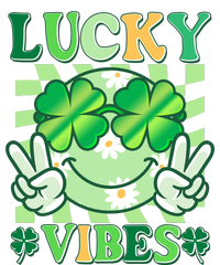 Retro St Patricks Day Lucky Vibes Peace Smiley Emoji Hoodie