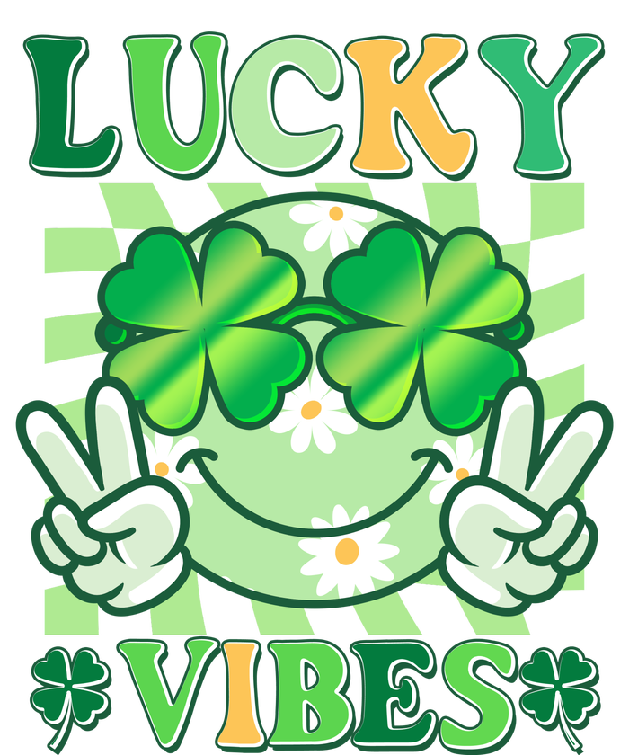 Retro St Patricks Day Lucky Vibes Peace Smiley Emoji Hoodie