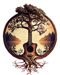 Acoustic Guitar Tree By The Lake Guitarist Tall Hoodie