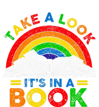 Retro Rainbow Take A Look ItS In A Book Reading Bookworm T-Shirt