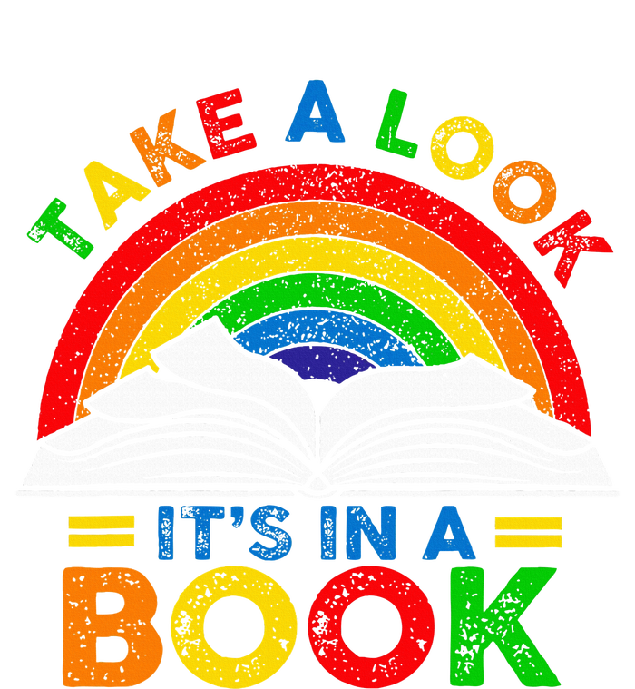 Retro Rainbow Take A Look ItS In A Book Reading Bookworm T-Shirt