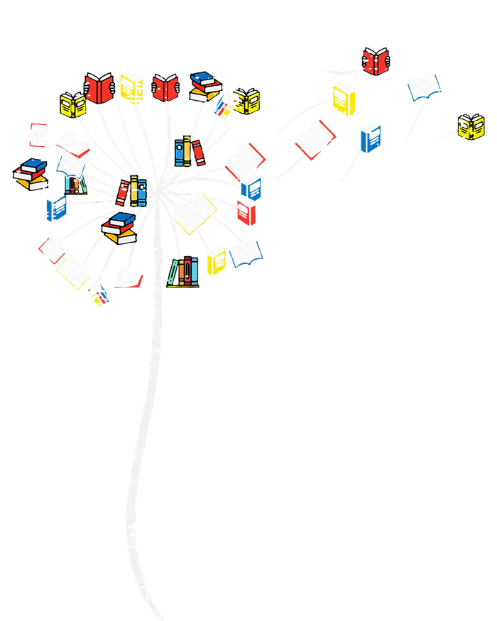 Dandelion Books Flower Reading Teacher Librarian Bookworm T-Shirt