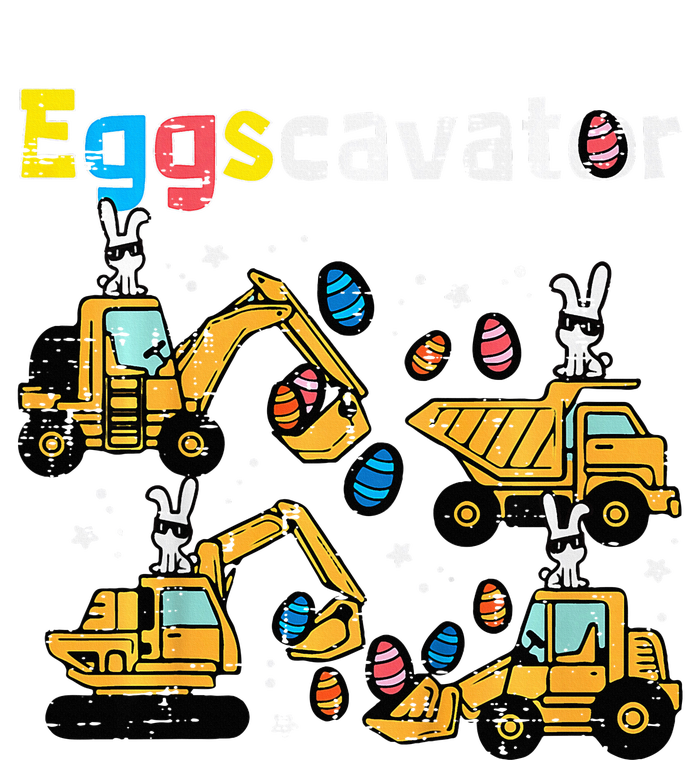 Eggscavator Easter Egg Hunt Construction Trucks Women's Long Sleeve Flannel Pajama Set 