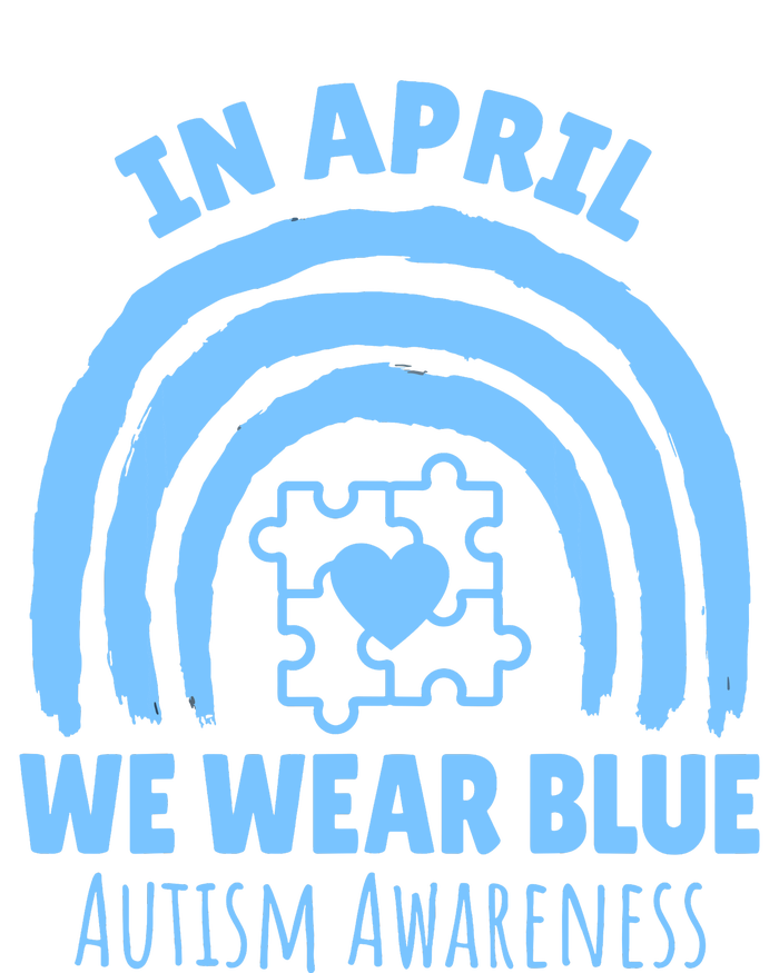 In April We Wear Blue Autism Awareness Month Puzzle Toddler Long Sleeve Shirt