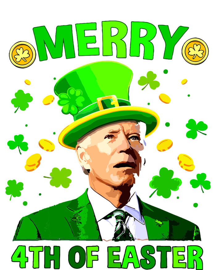 Merry 4th Of St Patricks Day Funny Joe Biden Leprechaun Hat Ladies Long Sleeve Shirt