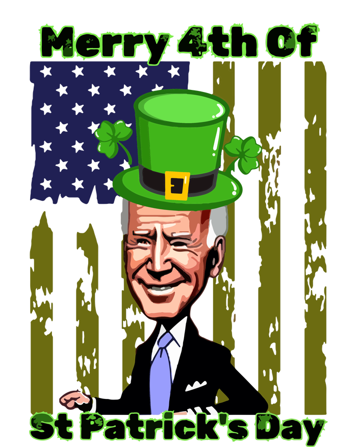 Merry 4th Of St Patricks Day Joe Biden Leprechaun Hat Kids Hoodie