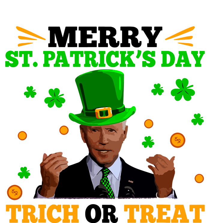 Merry St Patricks Day Trick Or Treat Joe Biden Leprechaun Full Zip Hoodie