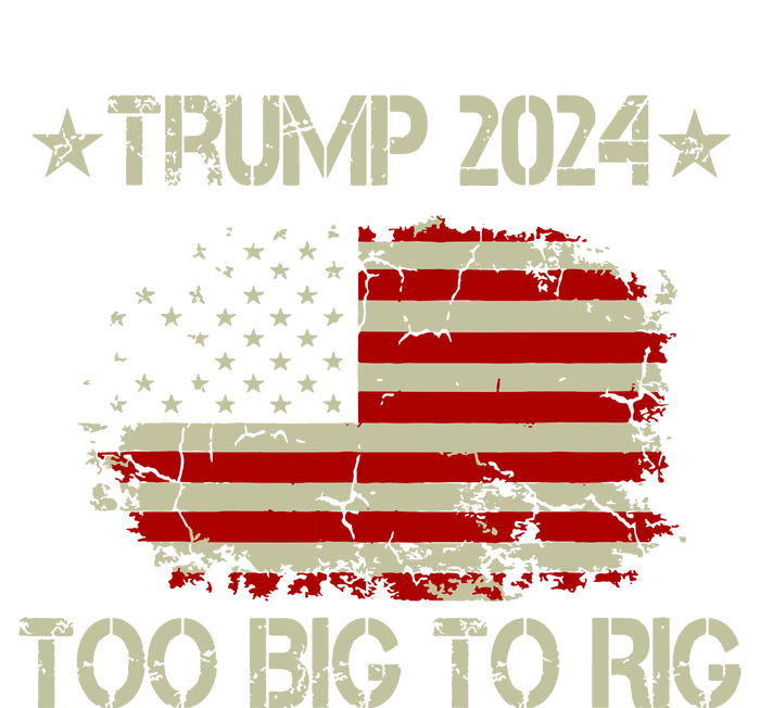 Retro Too Big To Rig Trump Quote President 2024 Us Flag Sustainable Knit Beanie