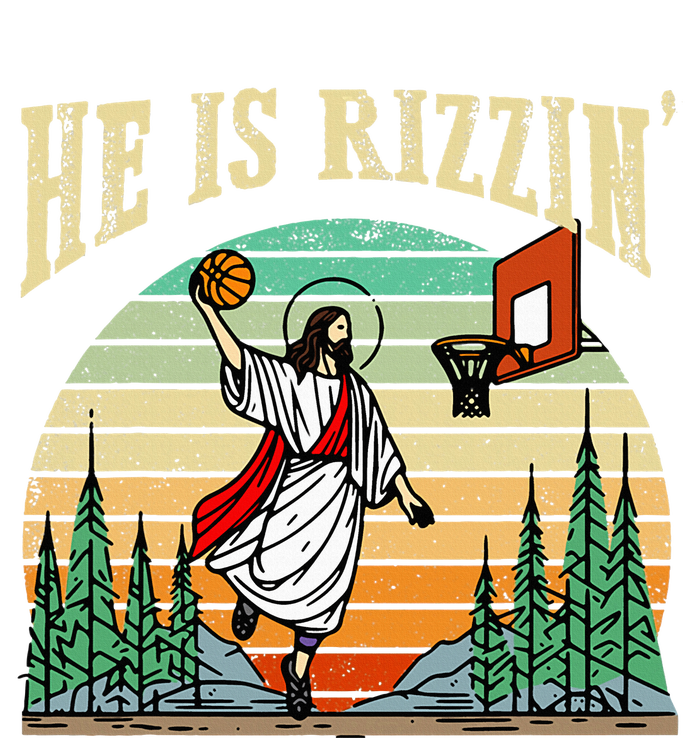 He Is Rizzin Funny Basketball Easter Christian Religious Tie-Dye T-Shirt