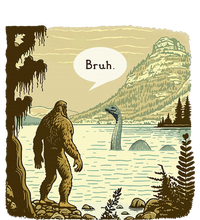 Funny Bigfoot Sasquatch Loch Ness Monster Introvert Bruh Dry Zone Grid Polo