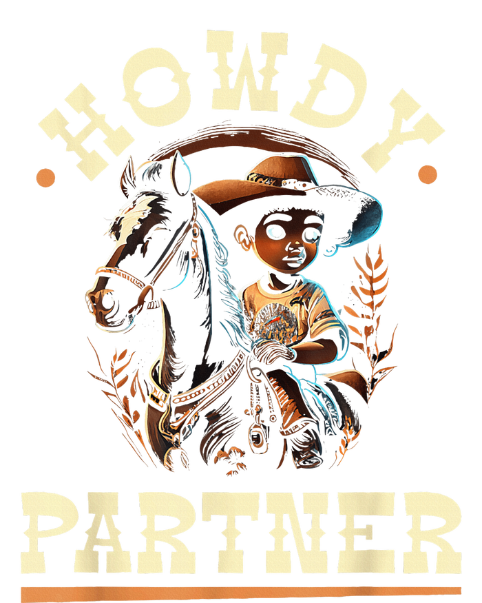 Howdy Partner African American Rodeo Cowboy Kids Long Sleeve Shirt