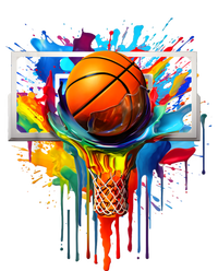 Colorful Basketball Tie Dye Color Splash Hoop Net Slam Dunk T-Shirt