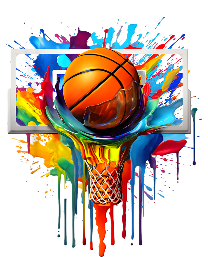 Colorful Basketball Tie Dye Color Splash Hoop Net Slam Dunk T-Shirt