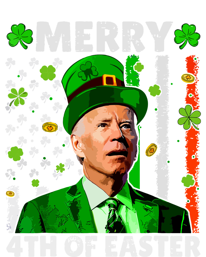 Merry 4th Of St Patricks Day Joe Biden Leprechaun Hat Clover T-Shirt