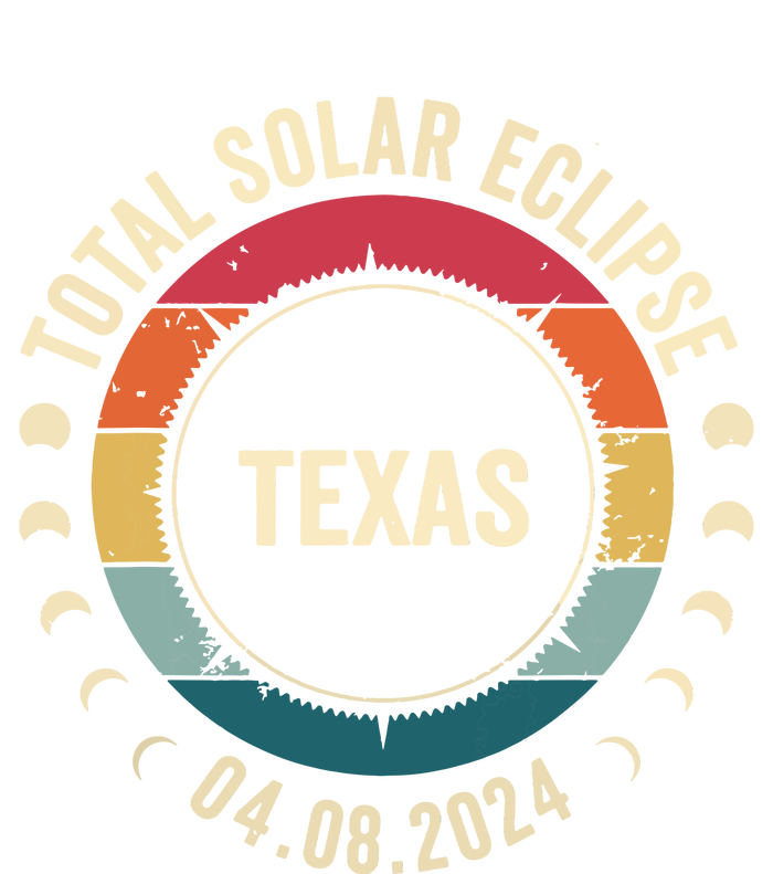 Retro Total Solar Eclipse April 8 2024 State Texas 40824 T-Shirt