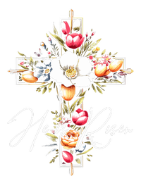 He Is Risen Jesus Christian Happy Easter Floral Cross T-Shirt