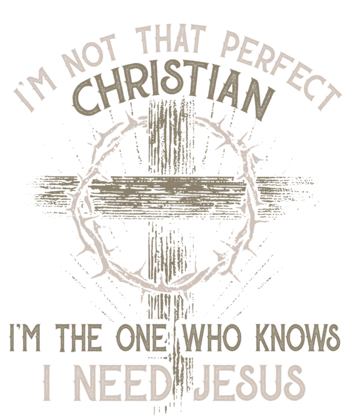 Im Not That Perfect Christian IM The One That Knows I Need Jesus Women's Long Sleeve Flannel Pajama Set 