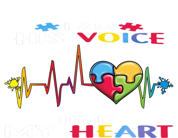 I Am His Voice He Is My Heart Autism Awareness Gift Canvas