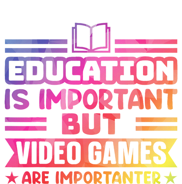 Education Is Important But Video Games Is Importanter Funny Short Acrylic Beanie