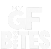 My Gf Bites Funny My Girlfriend Bites Women's Knotted Racerback Tank