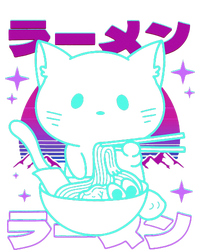 Anime Ramen Cat Retro Japanese Noodles Aesthetic Kawaii Cat T-Shirt