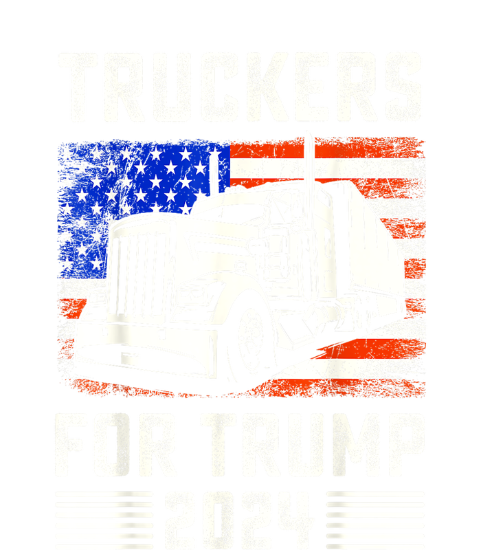 Truckers For Trump American Flag Funny Trump 2024 Vintage Gift T-Shirt