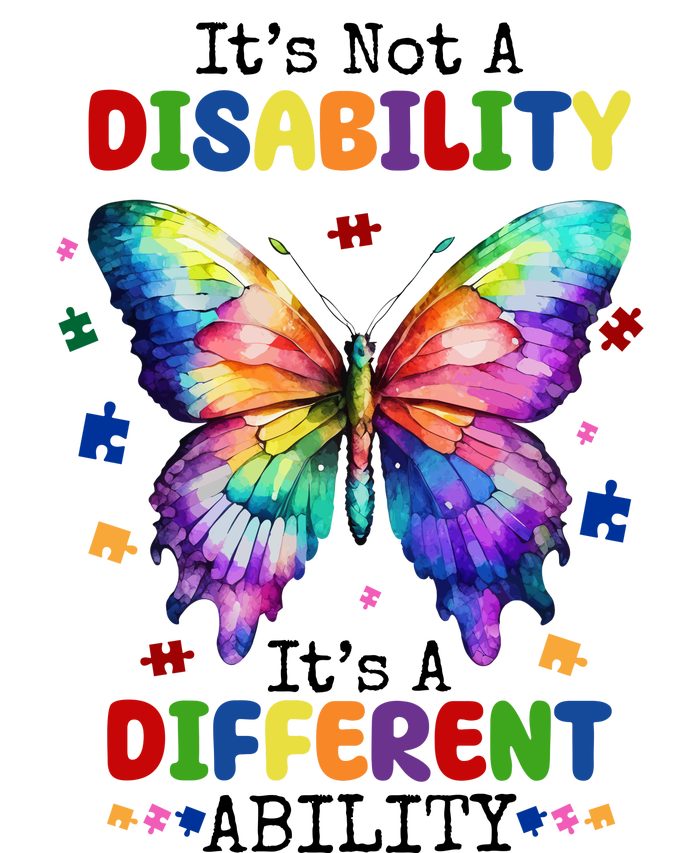 Its Not A Disability Its A Different Ability Autism Butterfly Toddler Long Sleeve Shirt