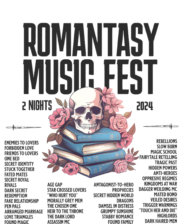 Romantasy Music Fest Book Tropes Smut Gift Dark Romance Reader Premium Pullover Hoodie