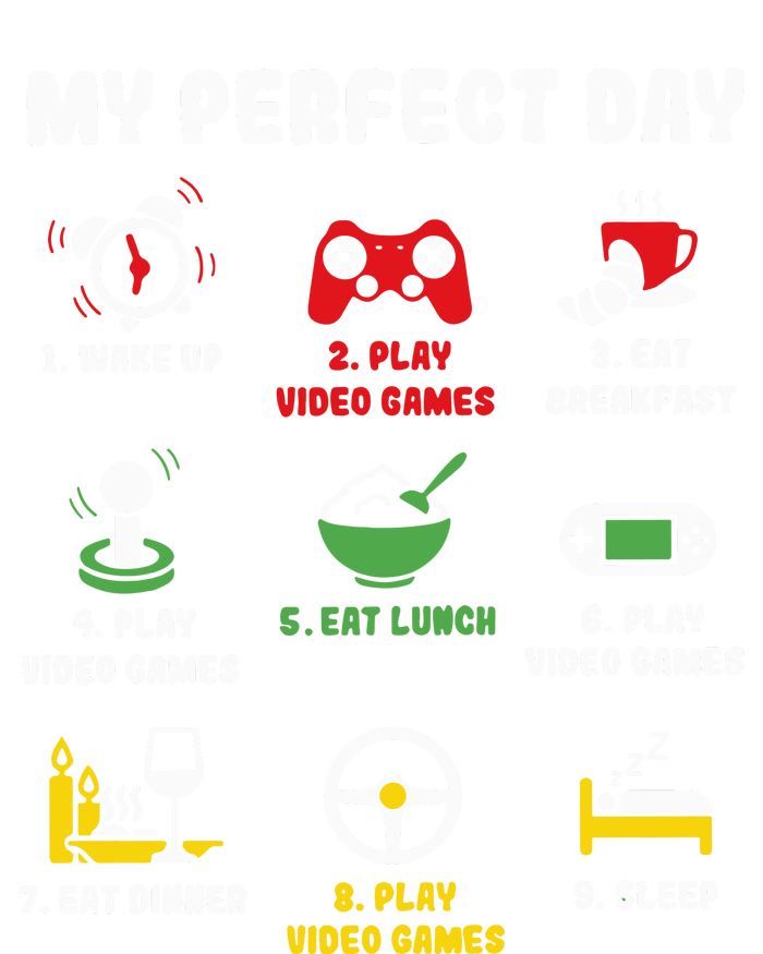 My Perfect Day Gamer Cool Gamer Video Game Dry Zone Grid Polo