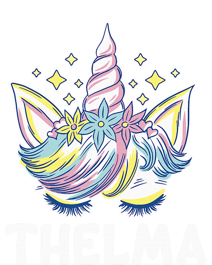 Cute Personalized Name Unicorn Crown Thelma T-Shirt