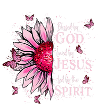 Blessed By God Loved By Jesus Pink Sunflower Kids Hoodie