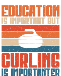 Education Is Important But Curling Is Importanter Curling Kids Long Sleeve Shirt