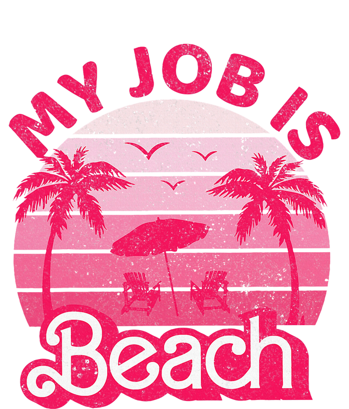 My Job Is Beach Retro Vintage Funny Gift Beach Jobs Women's Strappy Tank