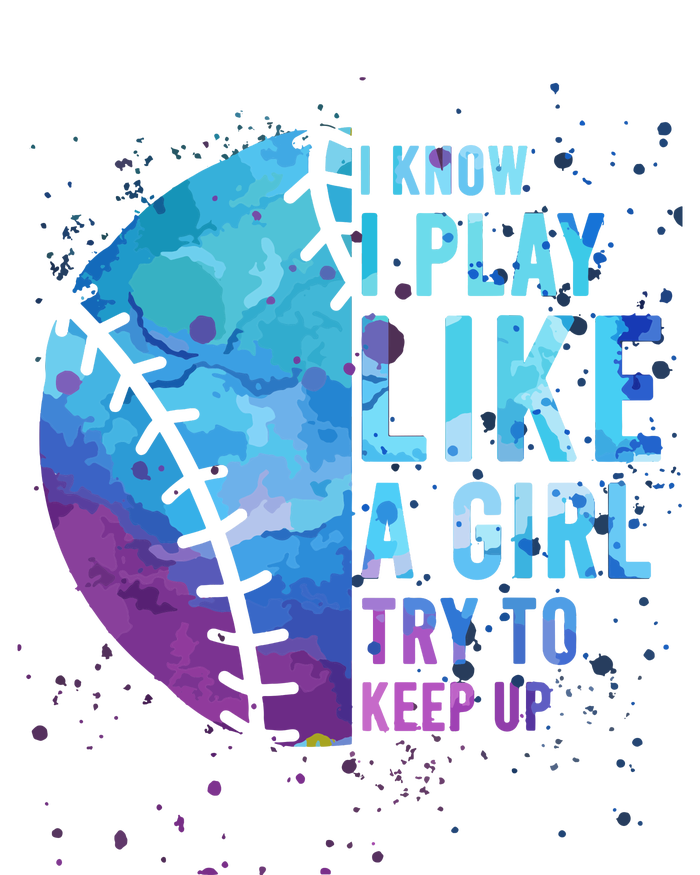 Softball Funny I Know I Play Like A Girl Gift Valucap Bio-Washed Visor