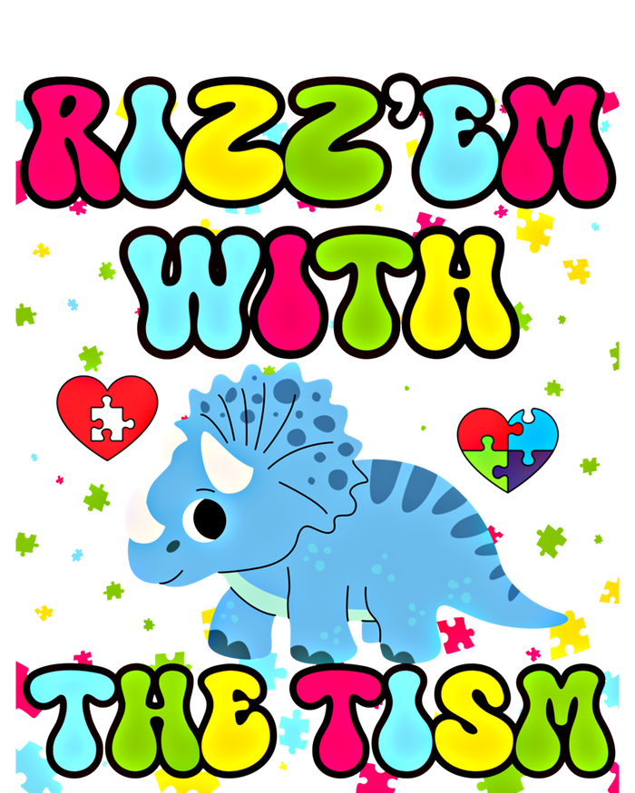 Autism Funny Rizz Em With The Tism Meme Autistic Dinosaure Gift Sustainable Knit Beanie