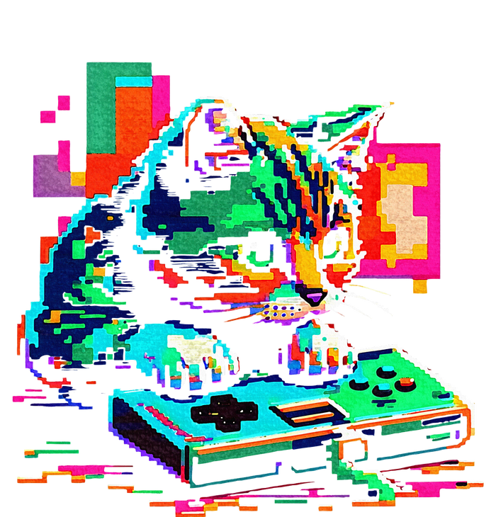 Cat Gaming 8bit Gaming T-Shirt