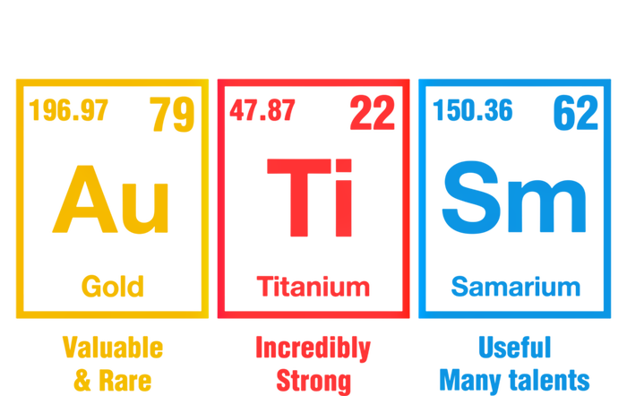 Autism Awareness Elets Periodic Table Asd Cute Gift T-Shirt