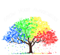 Autism Awareness Rainbow Tree Grow Your Awareness Hand Drawn Meaningful Gift T-Shirt